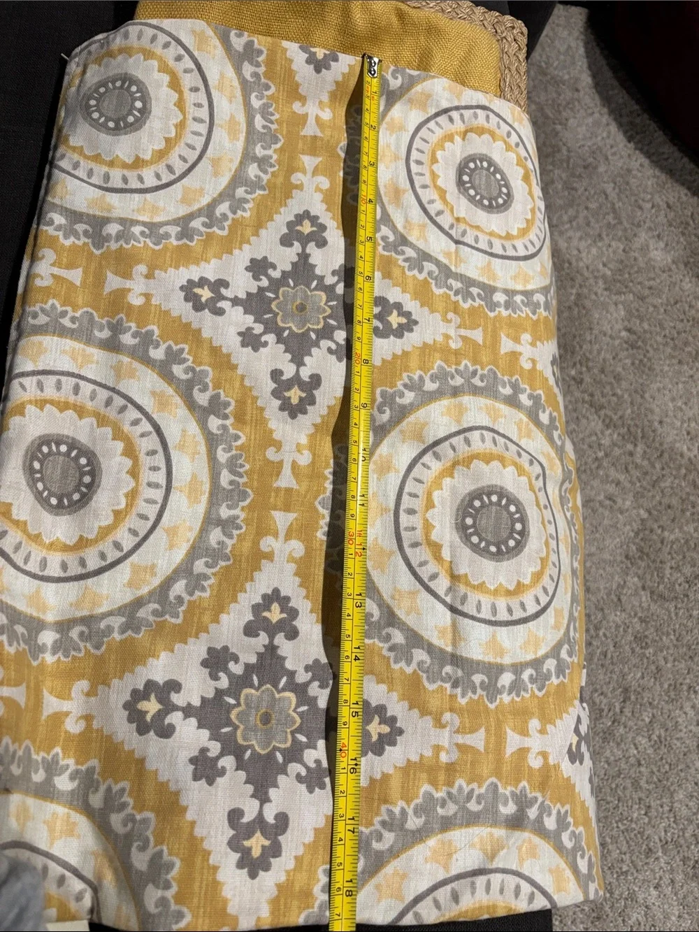 Pottery Barn Golden Yellow Linen Pillow Cover with Braided Edge & Domain cover